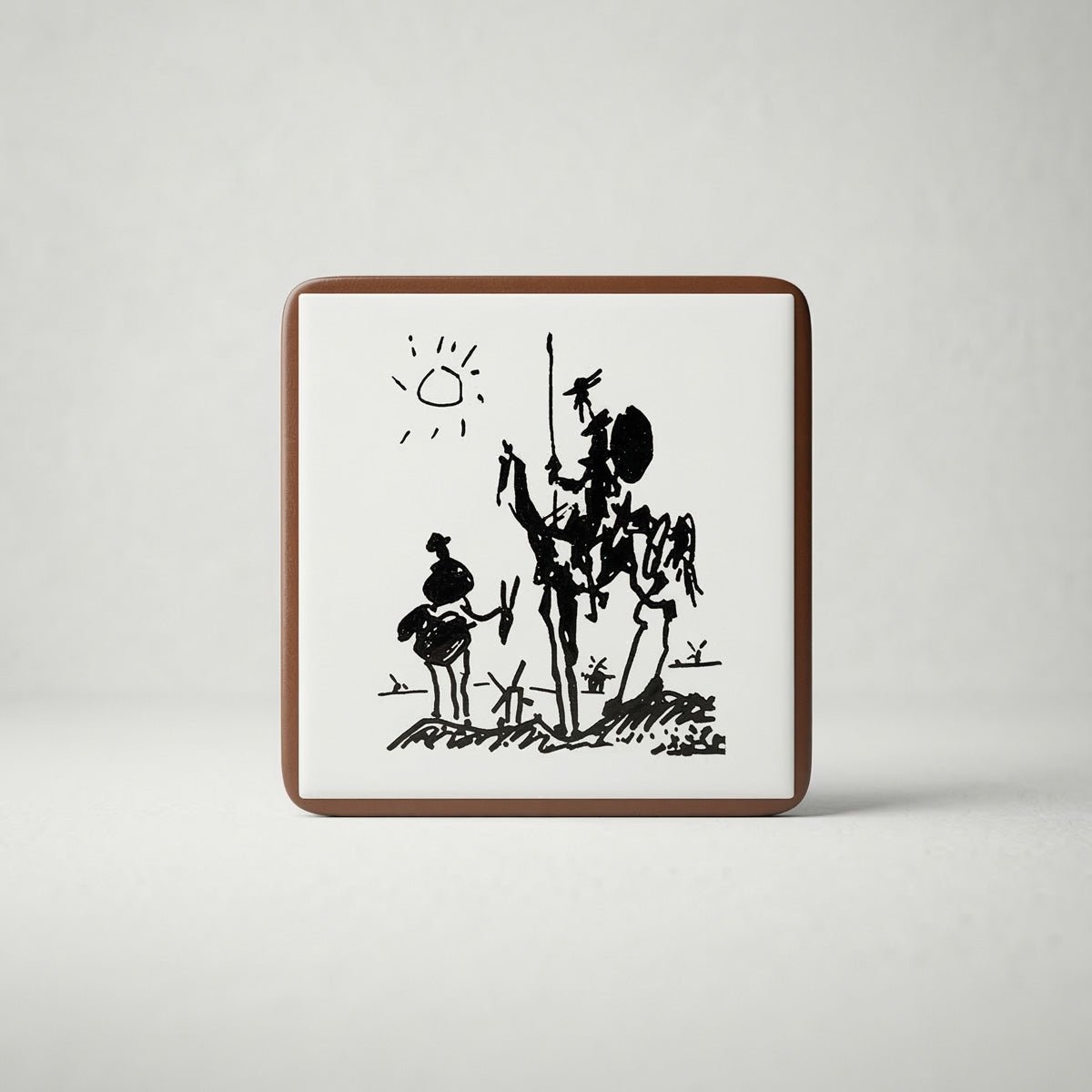 Dek - 2148 Don Kişot Serisi - Sanatsal Tasarım Bardak Altlığı (10x10 cm) - EOS Kolektif