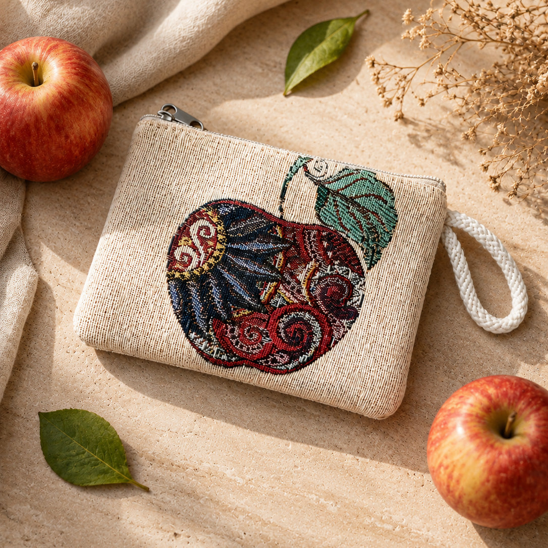 CNT-6003 Elma Motifli Goblen Mini El Çantası