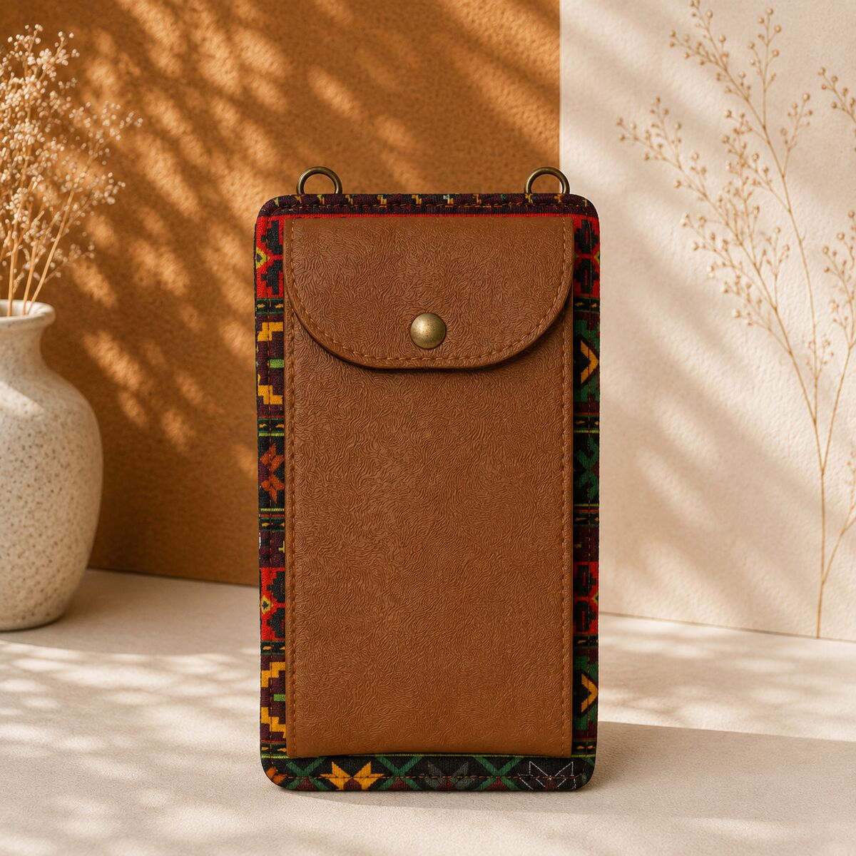 CNT-6009 Taba Kilim Desenli Goblen Telefon Çantası | Eos Kolektif - EOS Kolektif