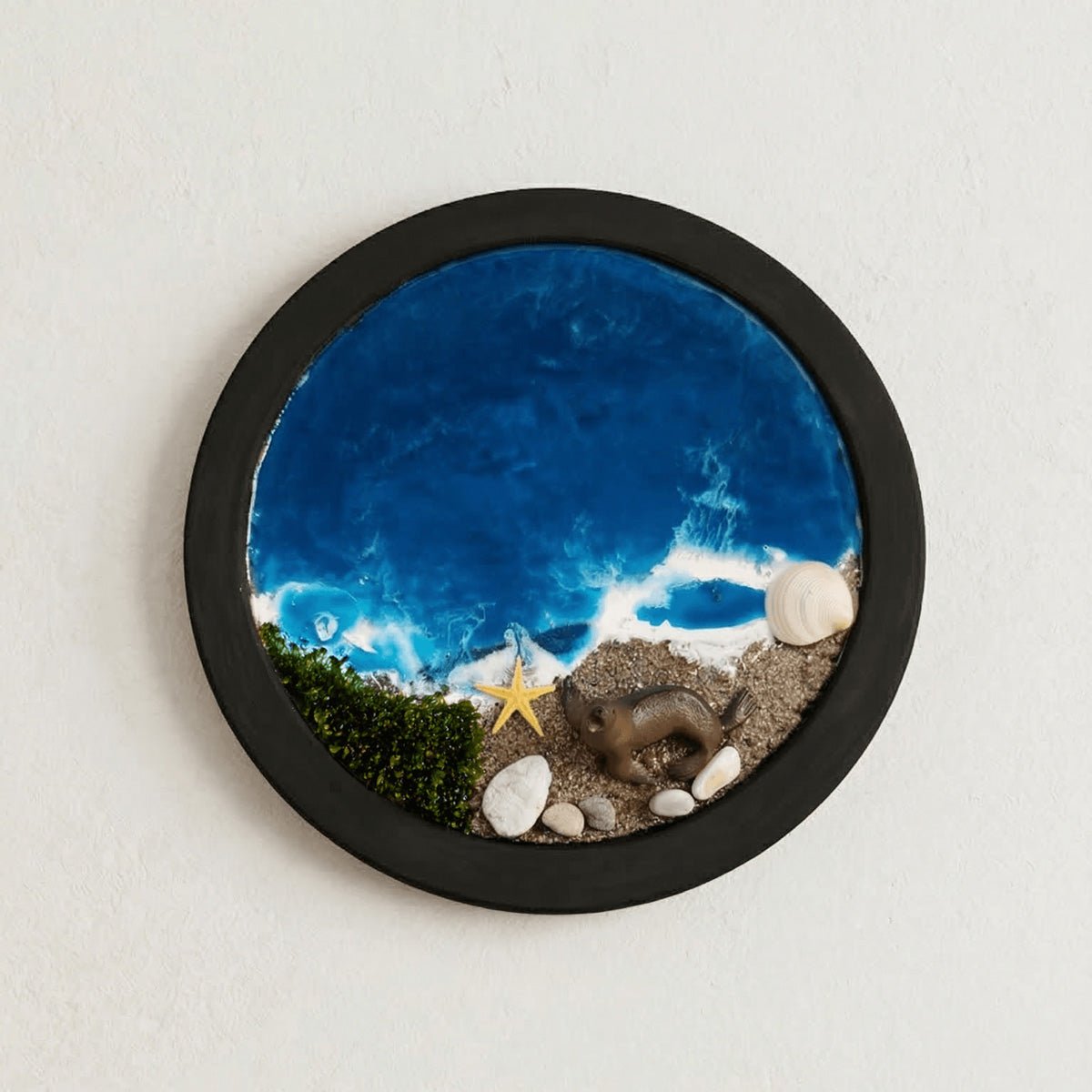 Dek - 2140 Ocean Serisi: Fok ve Deniz Temalı 3D Reçine Pano (20x20 cm) - EOS Kolektif