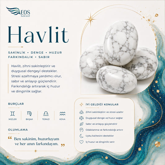 BLK-3028 Havlit Taşı Esnek Doğal Taş Bileklik | Eos Kolektif