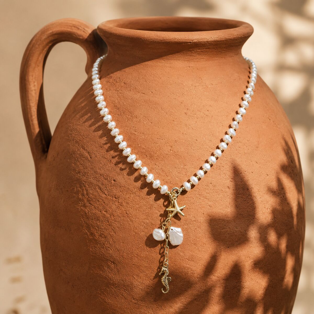 KLY-1041 İnci Y Kolye Deniz Temalı Charm | Eos Kolektif - EOS Kolektif