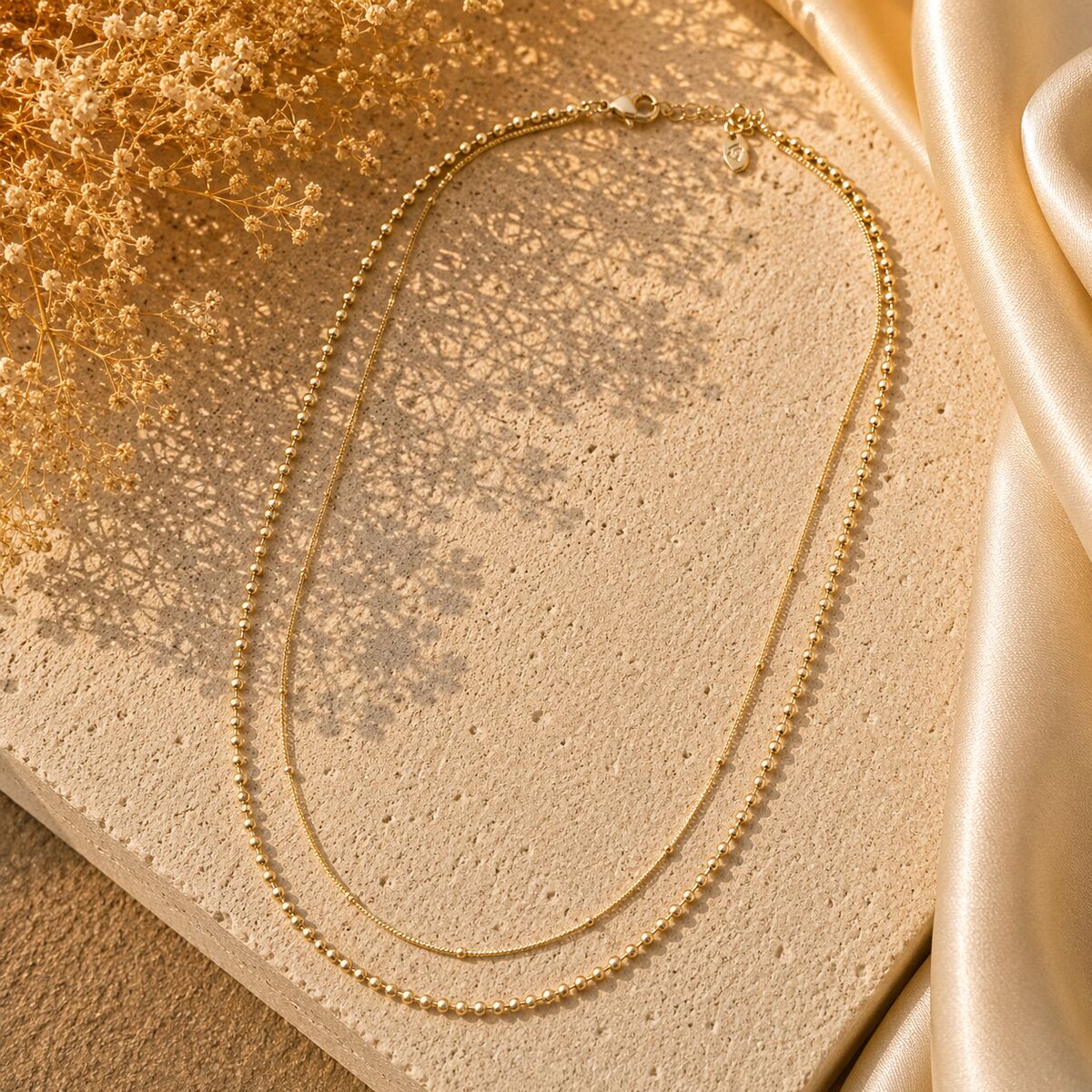 KLY-1043 İkili Katmanlı Gold Zincir Kolye | Eos Kolektif - EOS Kolektif